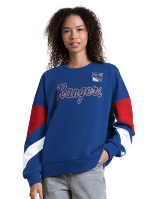 Women's Blue New York Rangers Grand Slam Sleeve Color Block Sweatshirt
