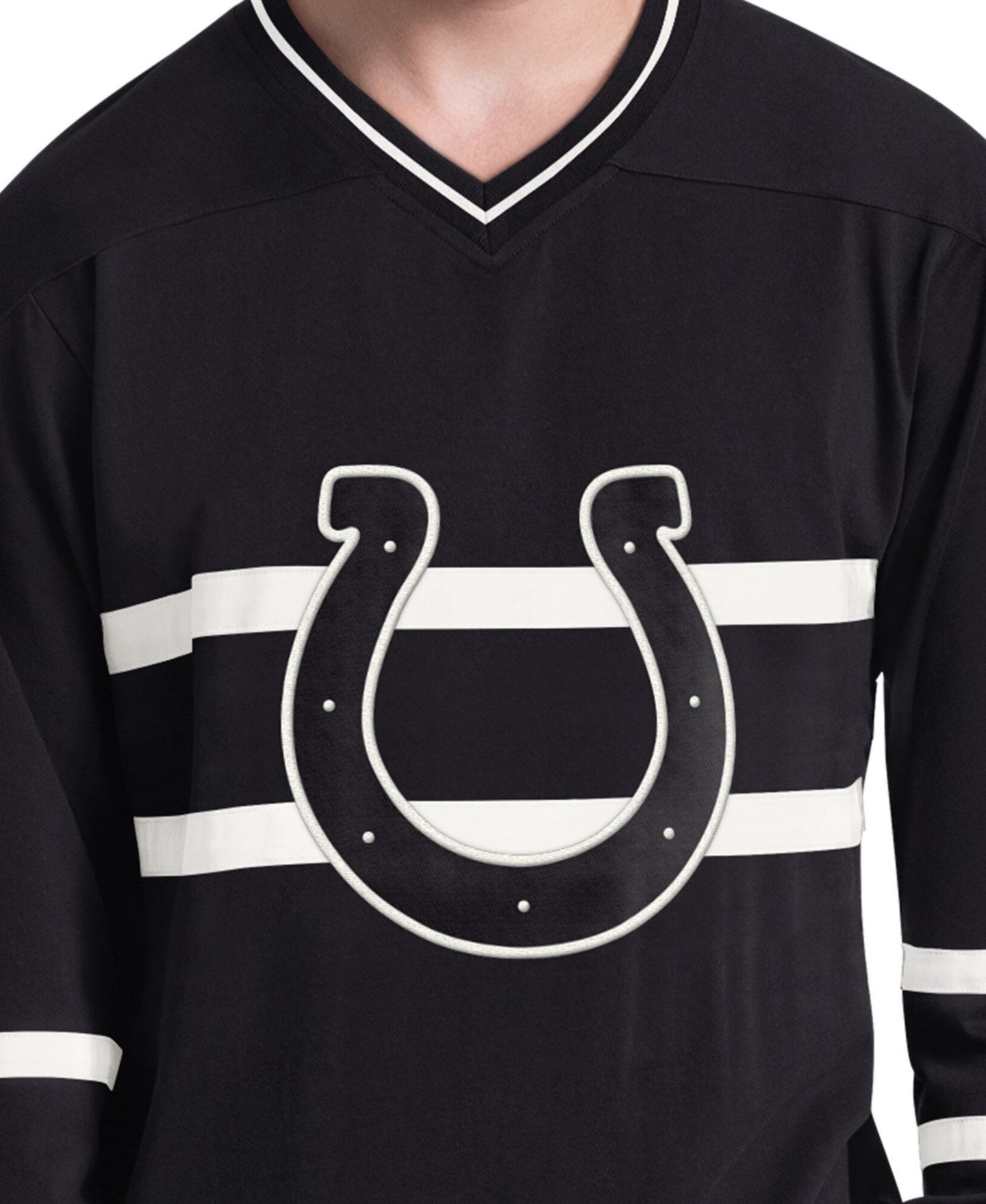 Мужская футболка Starter Black/White Indianapolis Colts Lineup Long-Sleeves — фото 2
