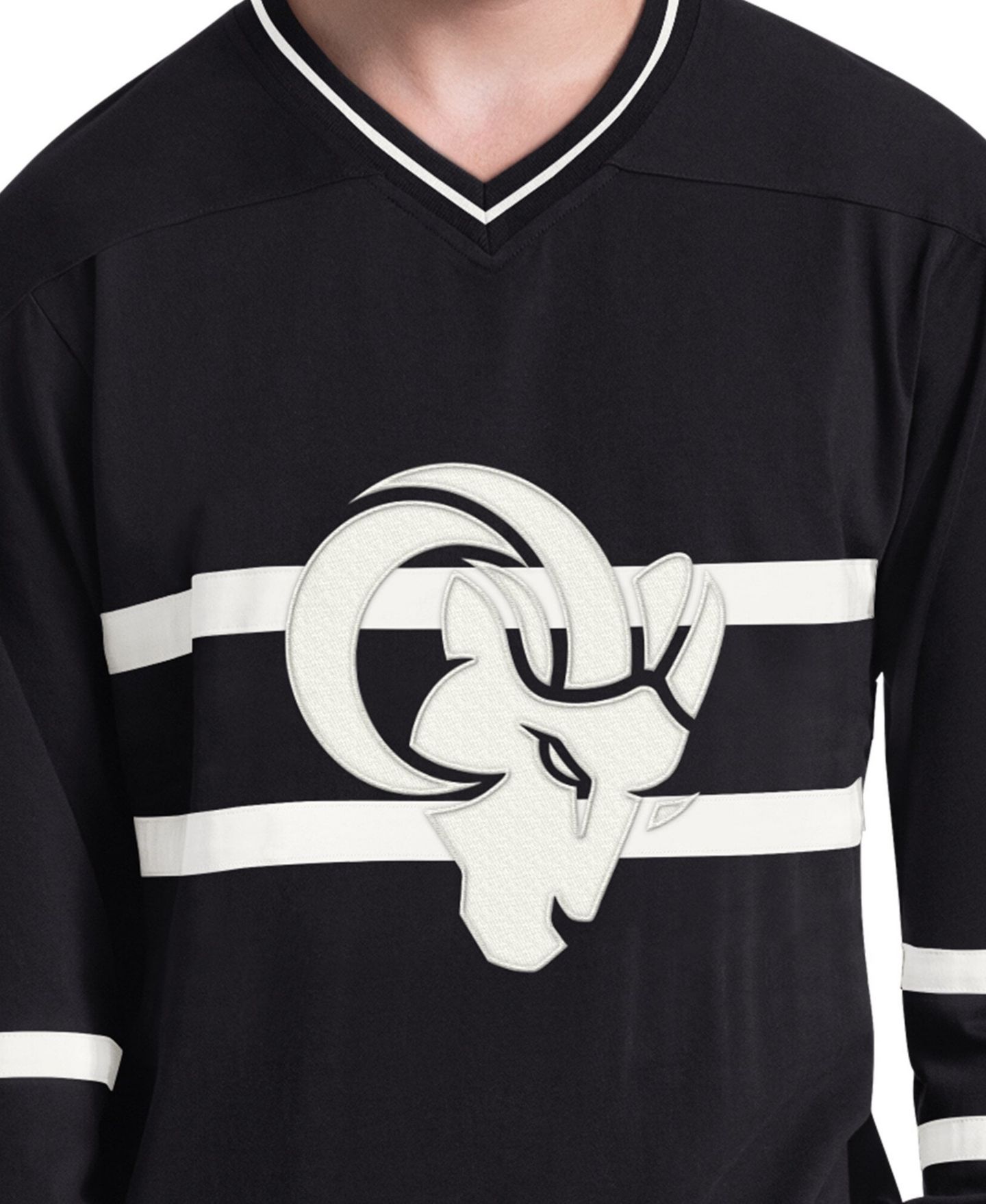 Мужская футболка Starter Black/White Los Angeles Rams Lineup Long-Sleeves — фото 2