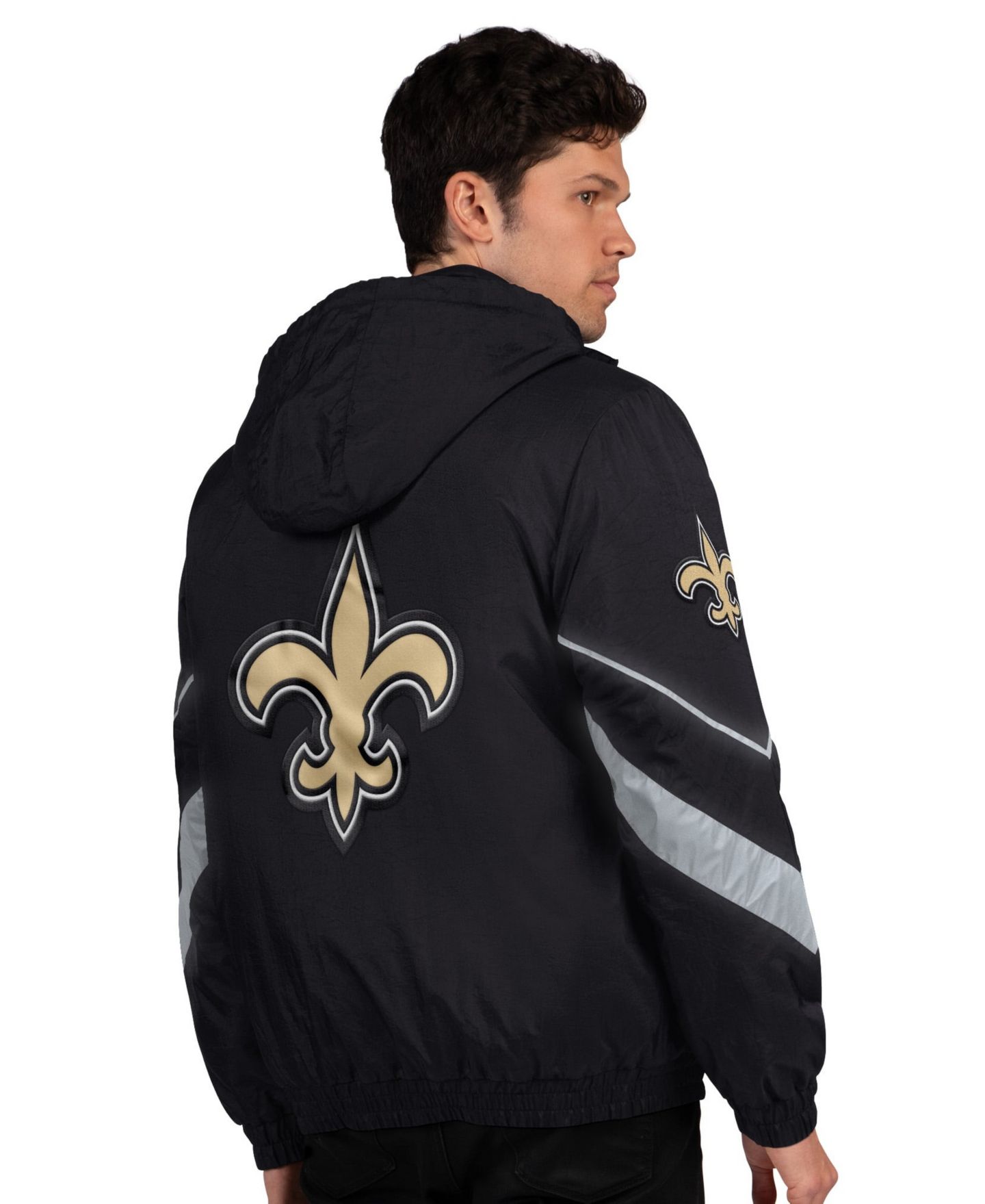Мужская куртка Starter Black/Gold New Orleans Saints Thursday Night Gridiron Full-Zip — фото 2
