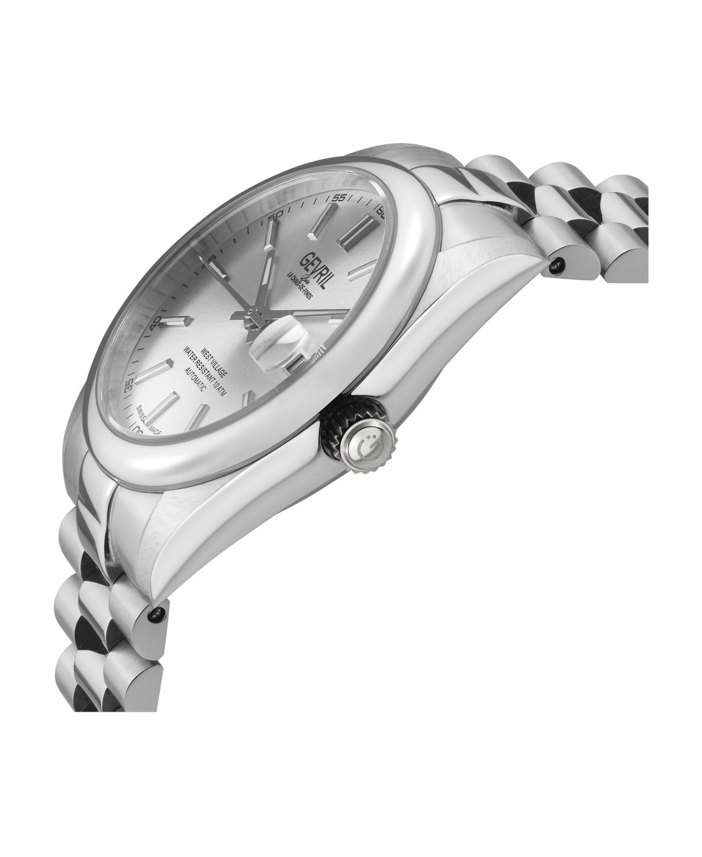 Мужские часы Gevril Swiss Automatic West Village Stainless Steel Bracelet Watch, 40 mm, цвет: Серебряный — фото 2