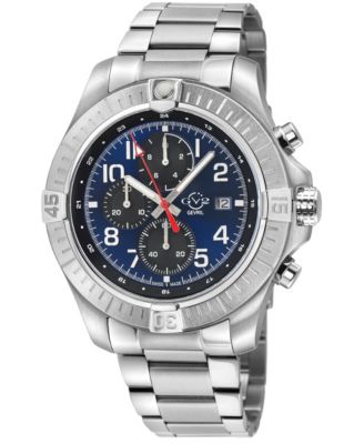 Men's Swiss Quartz T38 Chronograph Silver Stainless Steel Bracelet Watch, 45mm