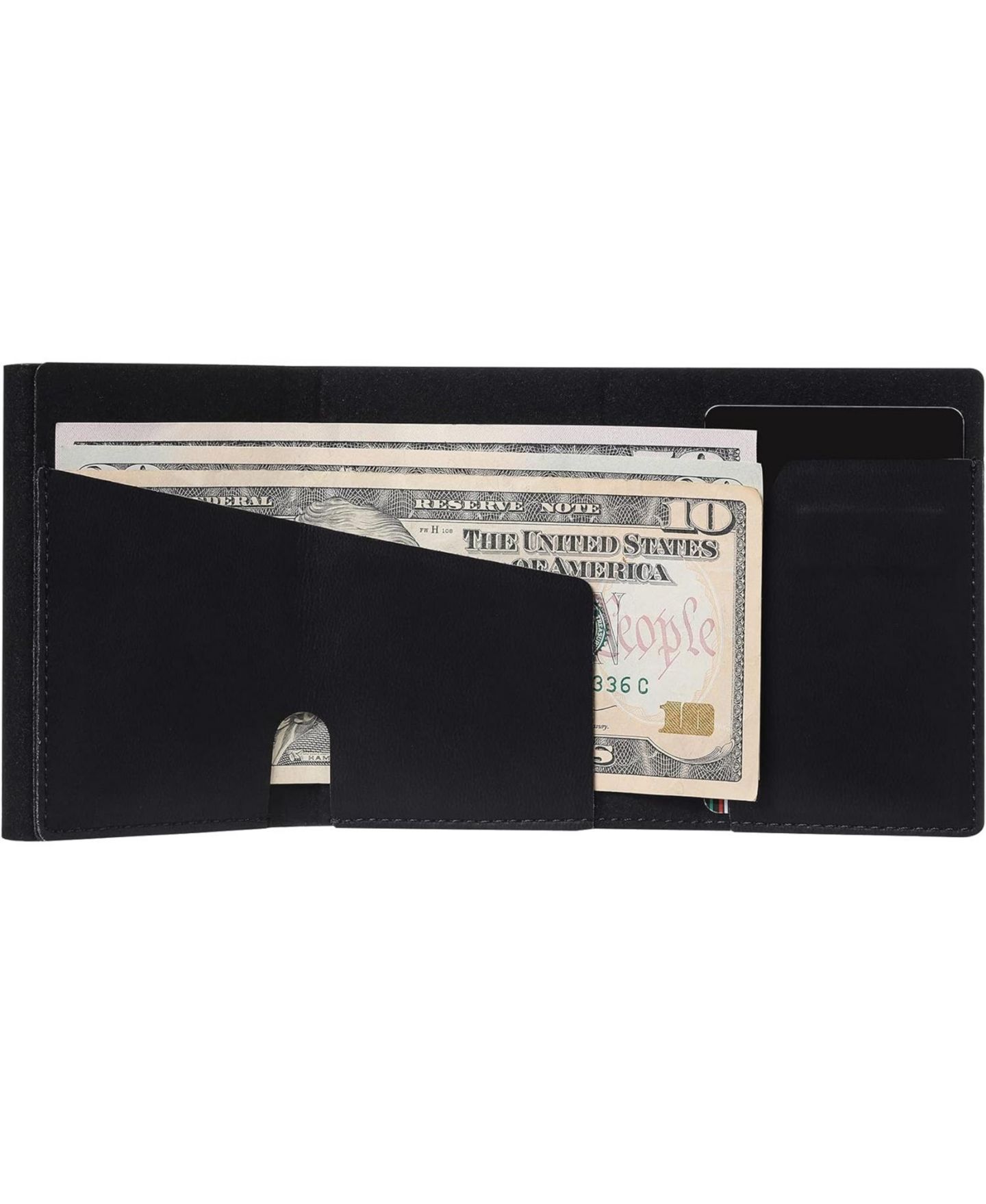 Мужской кошелёк Conceal Plus Card Blocr Slim RFID Blocking Credit Card Wallet Black PU Leather, цвет: Чёрный — фото 2