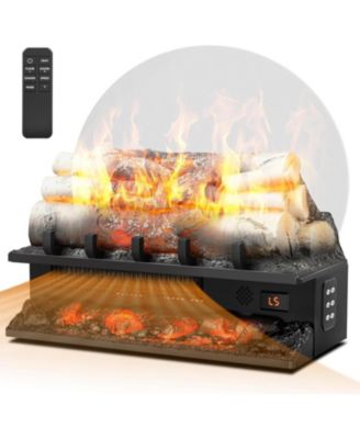 21" Electric Fireplace Heater with Remote and Realistic Flame