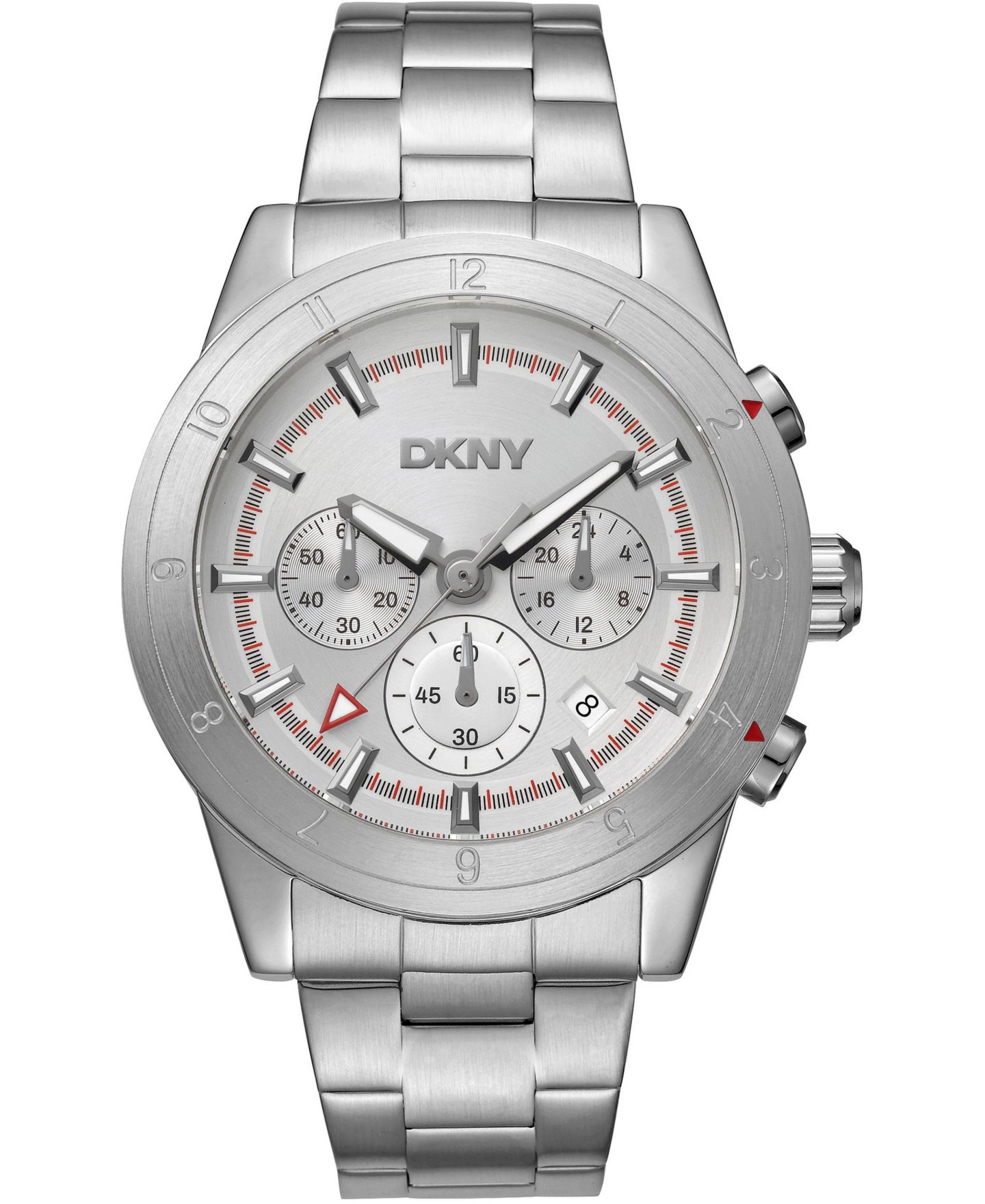 Мужские часы DKNY Quartz Stainless Steel Bracelet Watch, 44mm, цвет: Серебряный — фото 1