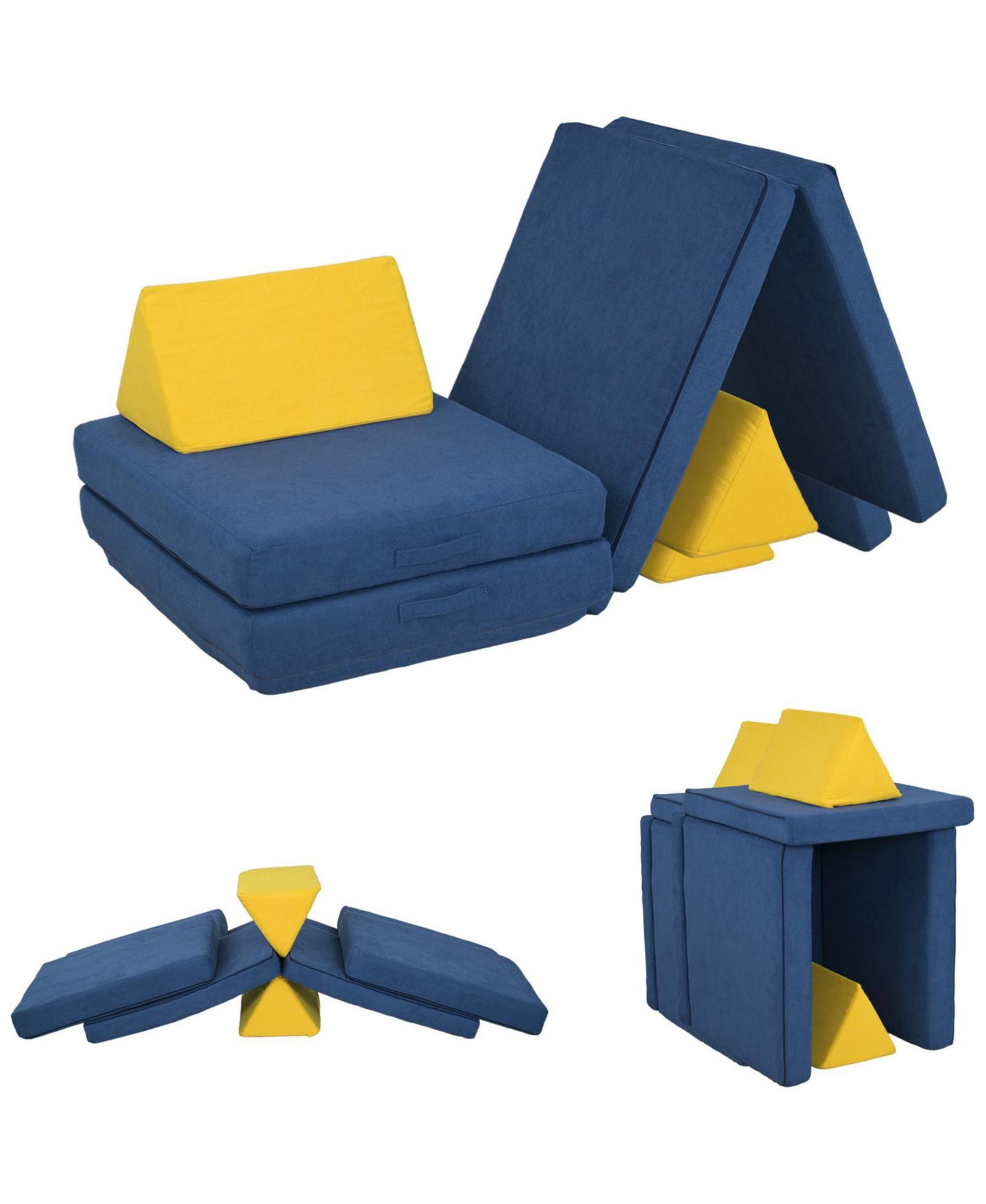 Детские конструкторы Glintex Velvet Foam Climbing Block 6-Piece Set, Ages 18 Months+, цвет: Синий — фото 10