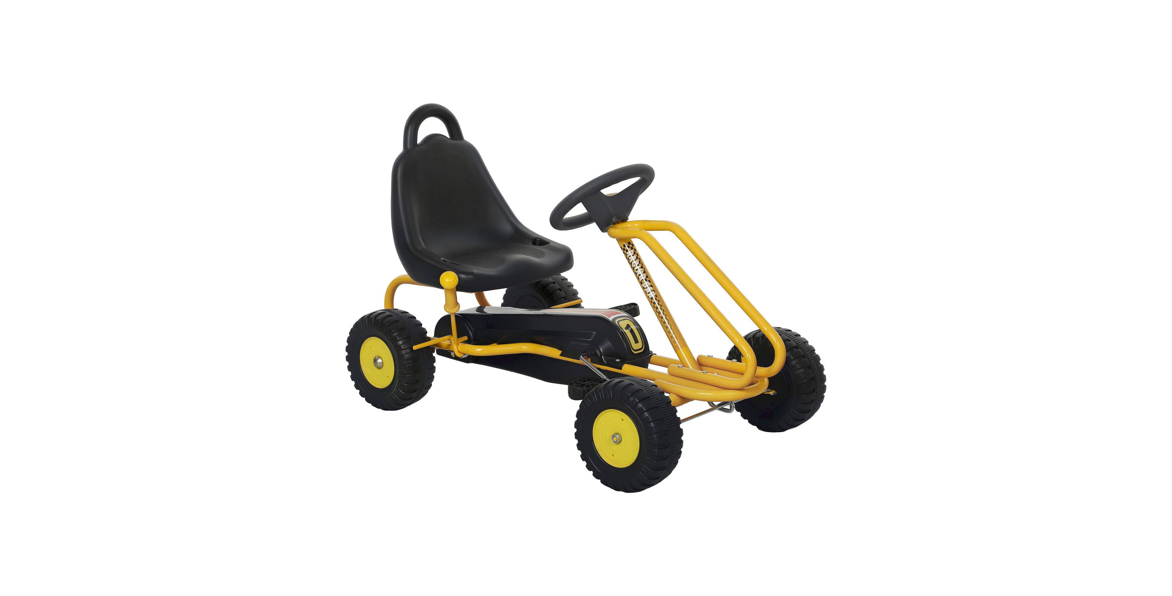 Glintex 4-Wheel Pedal Go Kart with Adjustable Seat and Safety Handbrake, Ages 3-6