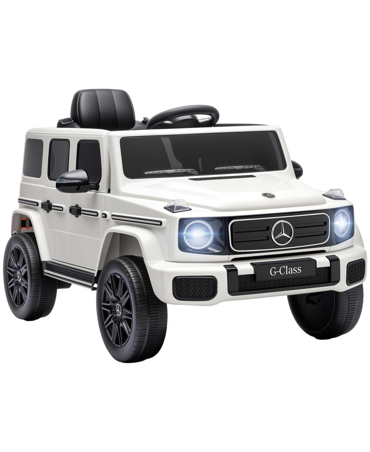 Glintex Licensed Mercedes-Benz G580 12V Dual-Motor Ride-On Car with Remote Control, Up to 66 lbs, Ages 3-8