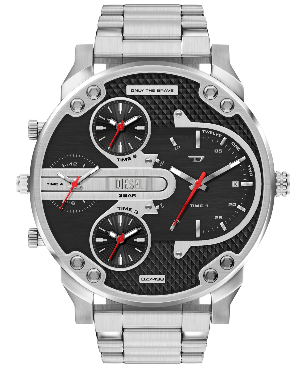 Diesel Men's Quartz Sport Chronograph Silver-Tone Stainless Steel Watch 54mm