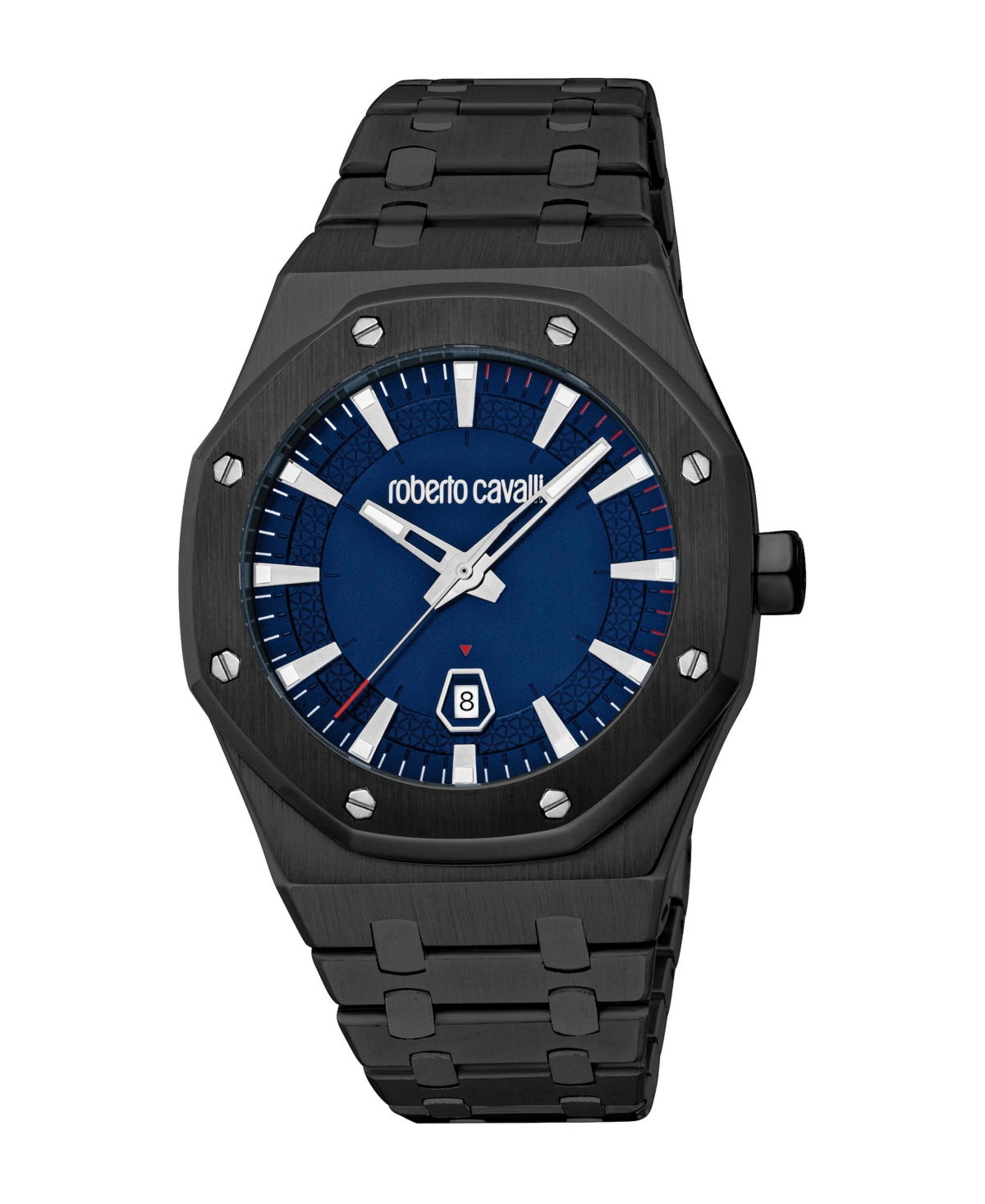 Roberto Cavalli Men's Quartz Black Stainless Steel Bracelet Watch, 42mm