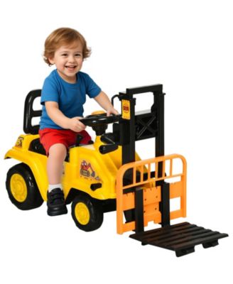 Kids Ride-On Forklift with Working Fork and Under-Seat Storage, Ages 3-4