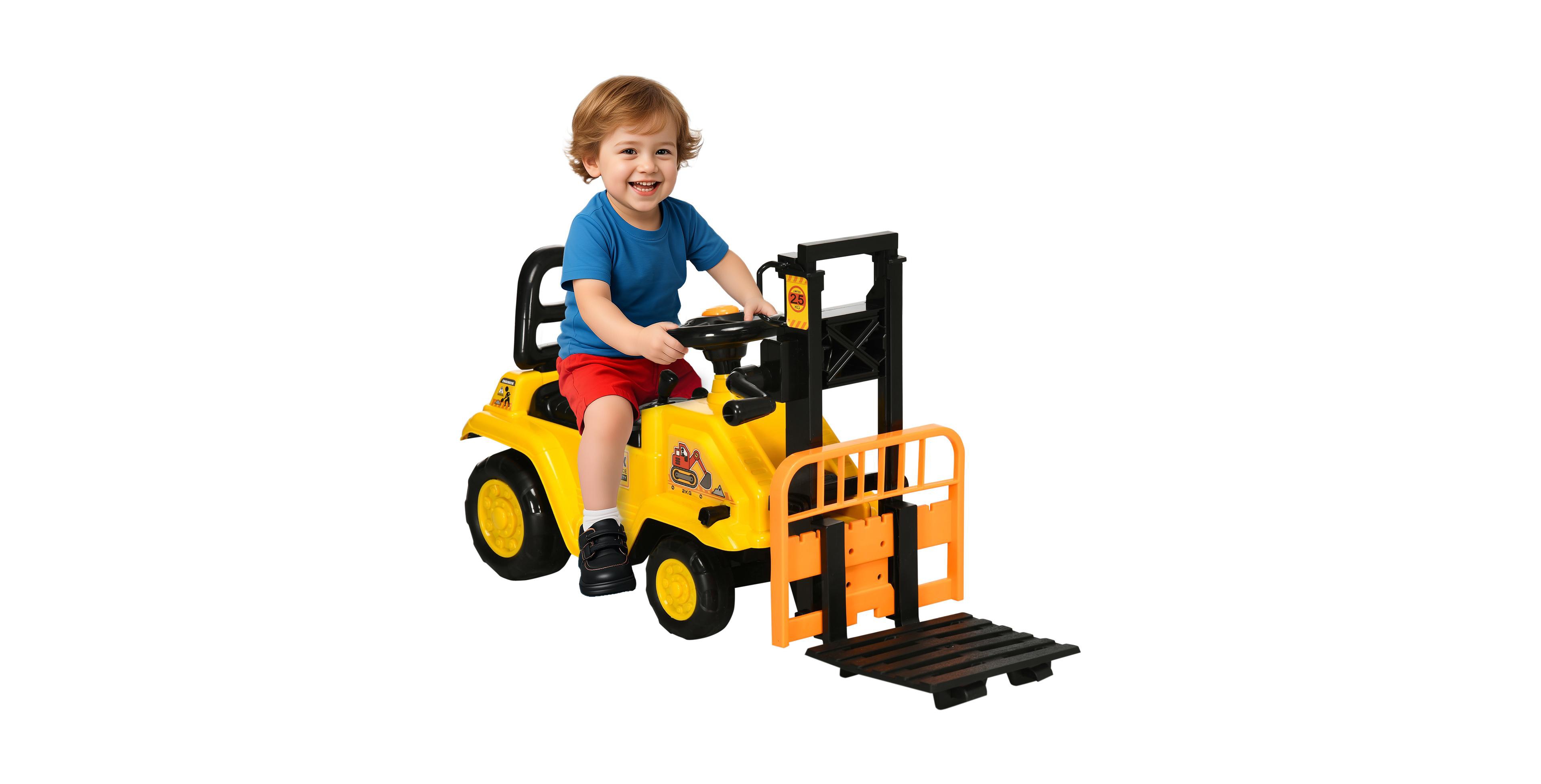 Glintex Kids Ride-On Forklift with Working Fork and Under-Seat Storage, Ages 3-4