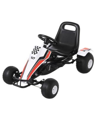 Kids Pedal Go Kart, Racing Style with Adjustable Bucket Seat and Shift Lever