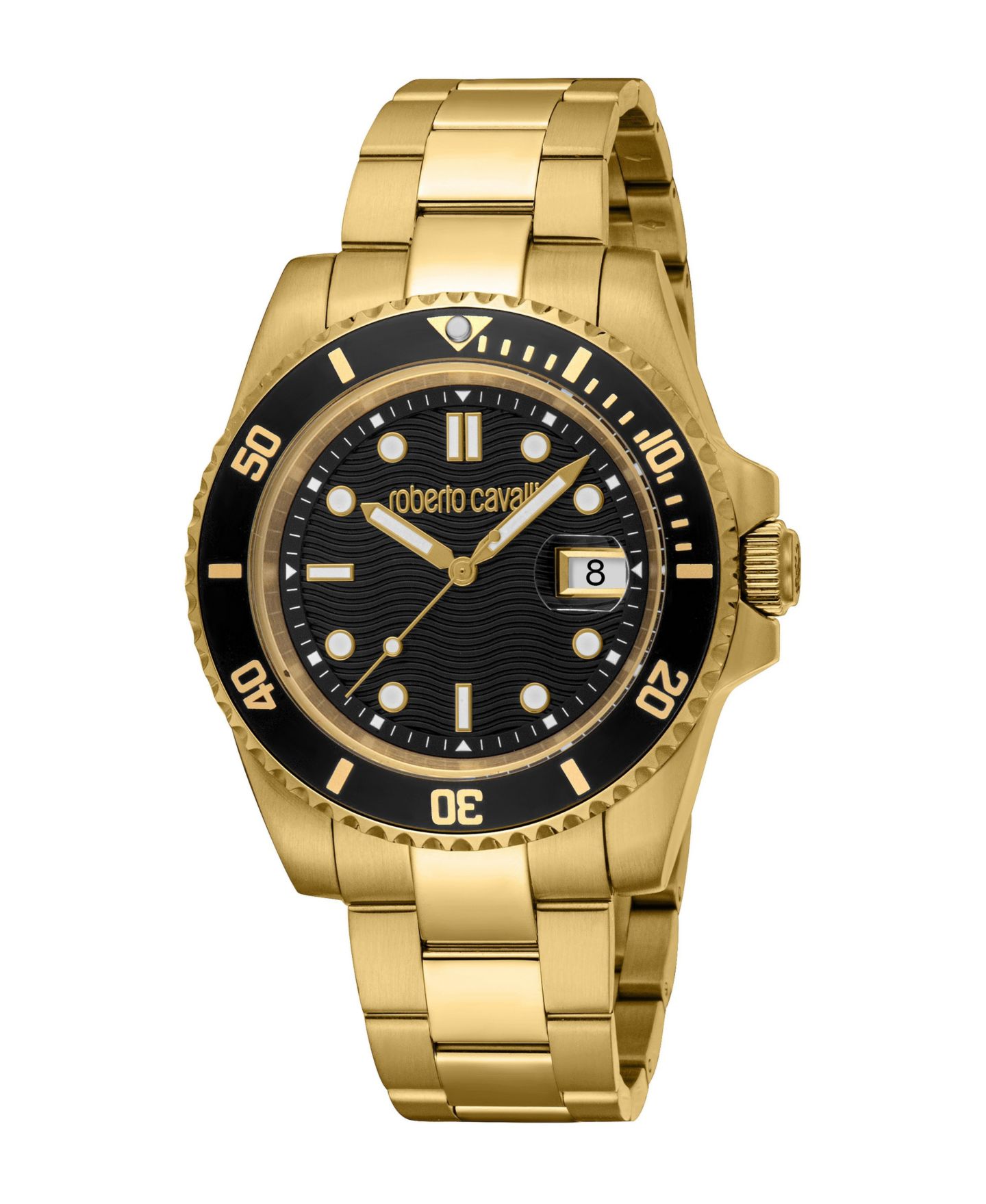 Мужские часы Roberto Cavalli Quartz Stainless Steel Bracelet Watch, 40.7mm, цвет: Золотой — фото 1
