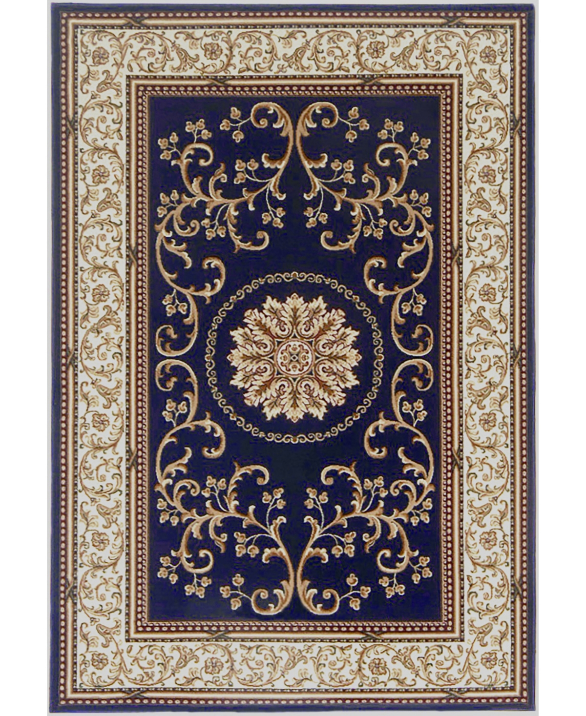 Closeout! Km Home 1419/1340/Navy Navelli Blue 3'3" x 5'4" Area Rug