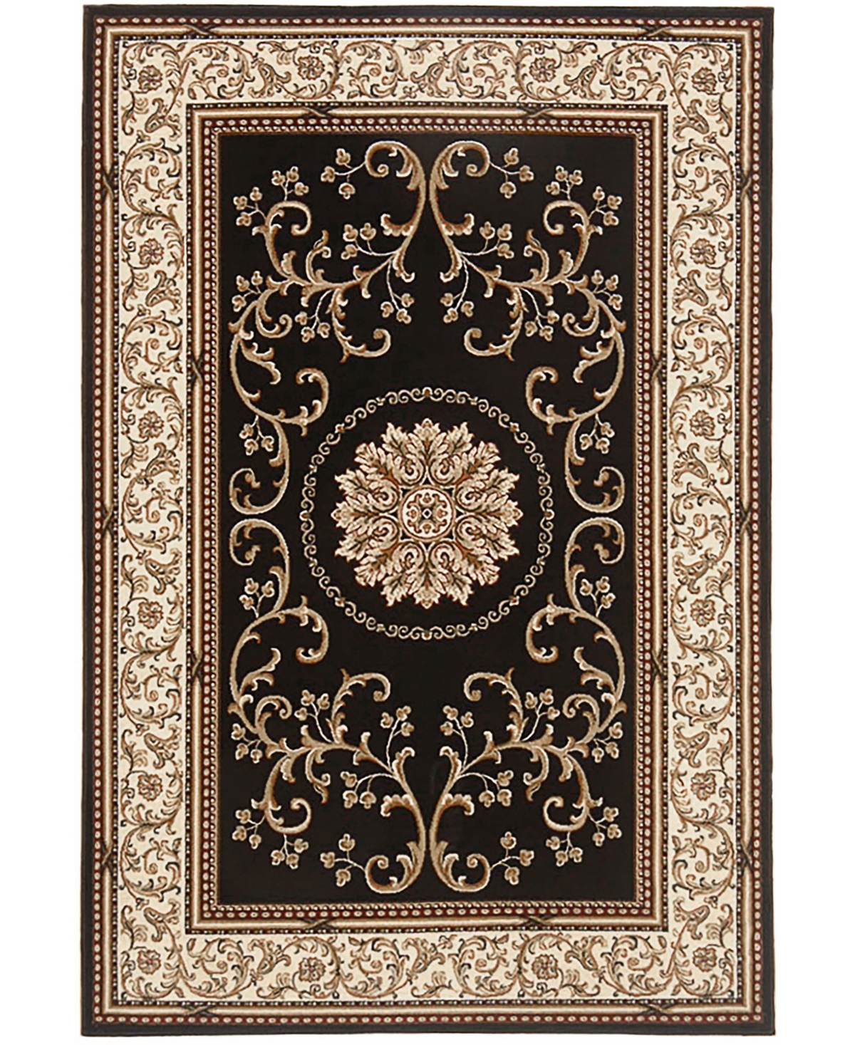 Closeout! Km Home 1419/1324/Black Navelli Black 2'2" x 8' Runner Rug