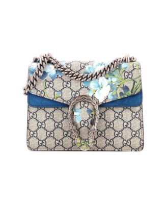 Mini Dionysus Bag Blooms Print GG Coated Canvas