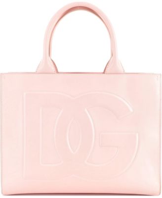 Pre-Owned Dolce and Gabbana Embossed Logo Beatrice Tote Leather