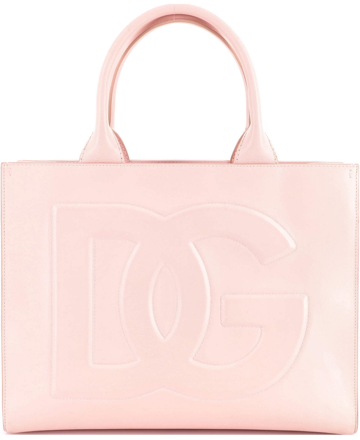 Pre-Owned Dolce and Gabbana Embossed Logo Beatrice Tote Leather