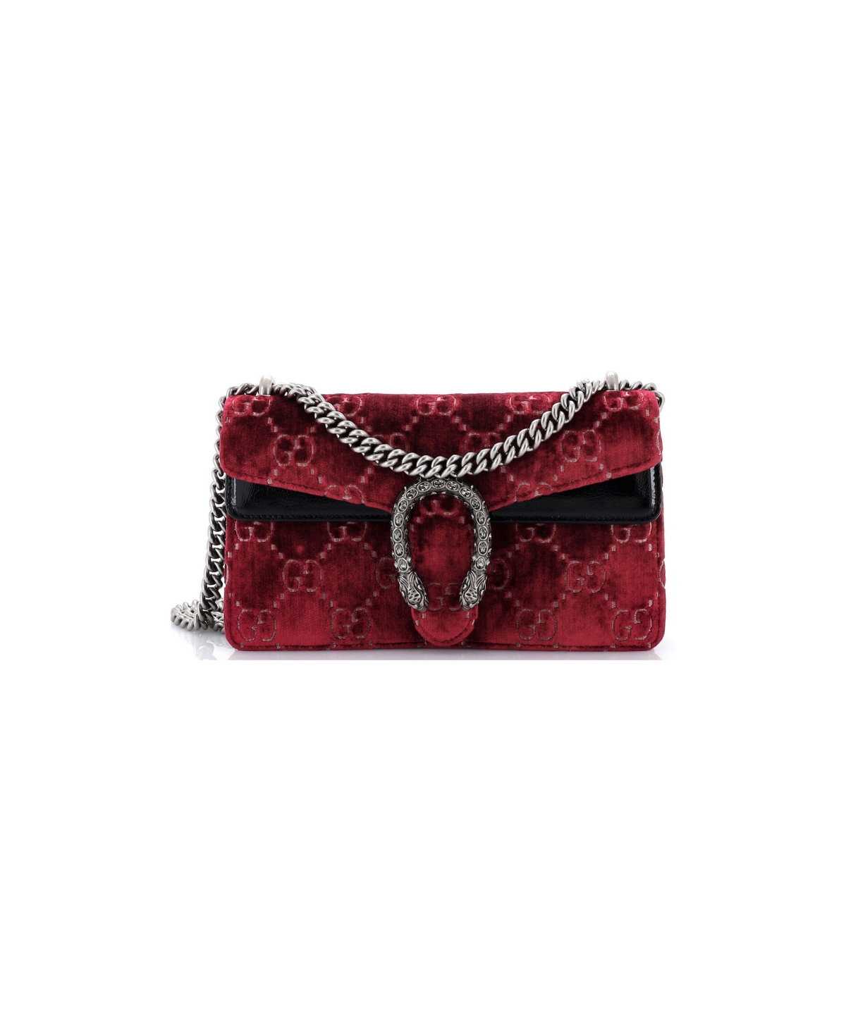 Pre-Owned Gucci Mini Dionysus Bag Gg Velvet - Red