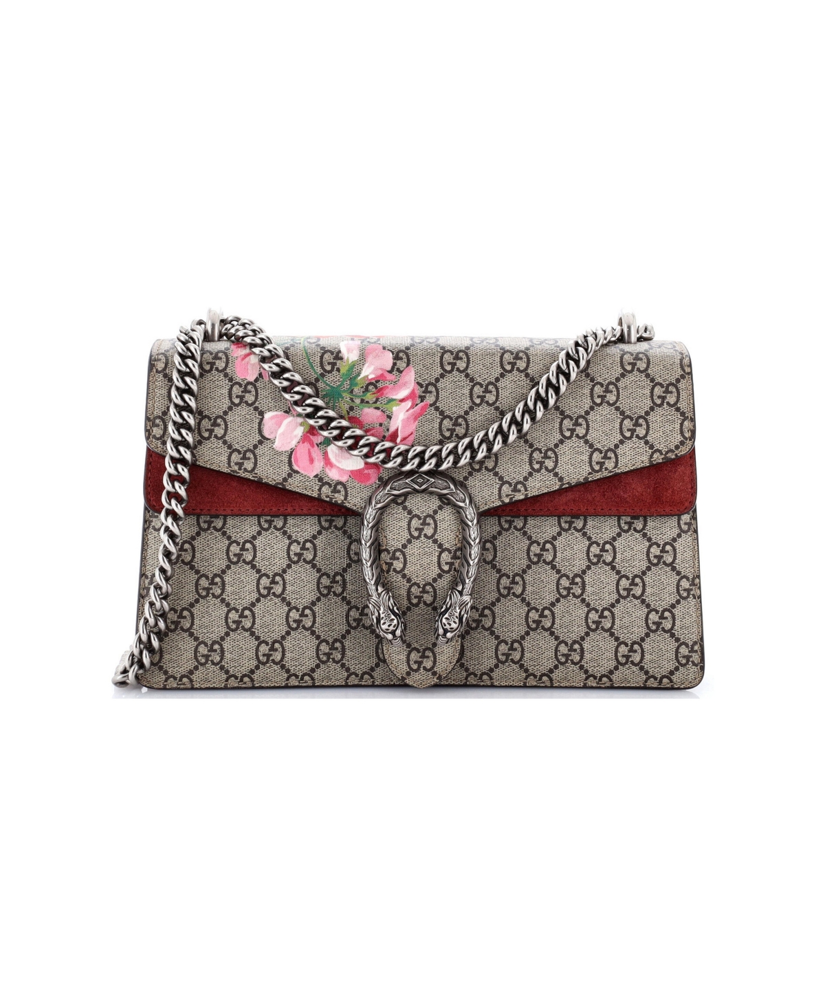 Pre-Owned Gucci Small Dionysus Bag Blooms Print Gg Coated Canvas - Brown