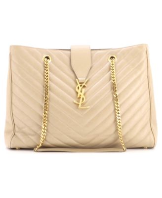 Large Classic Monogram Shopper Matelasse Chevron Leather