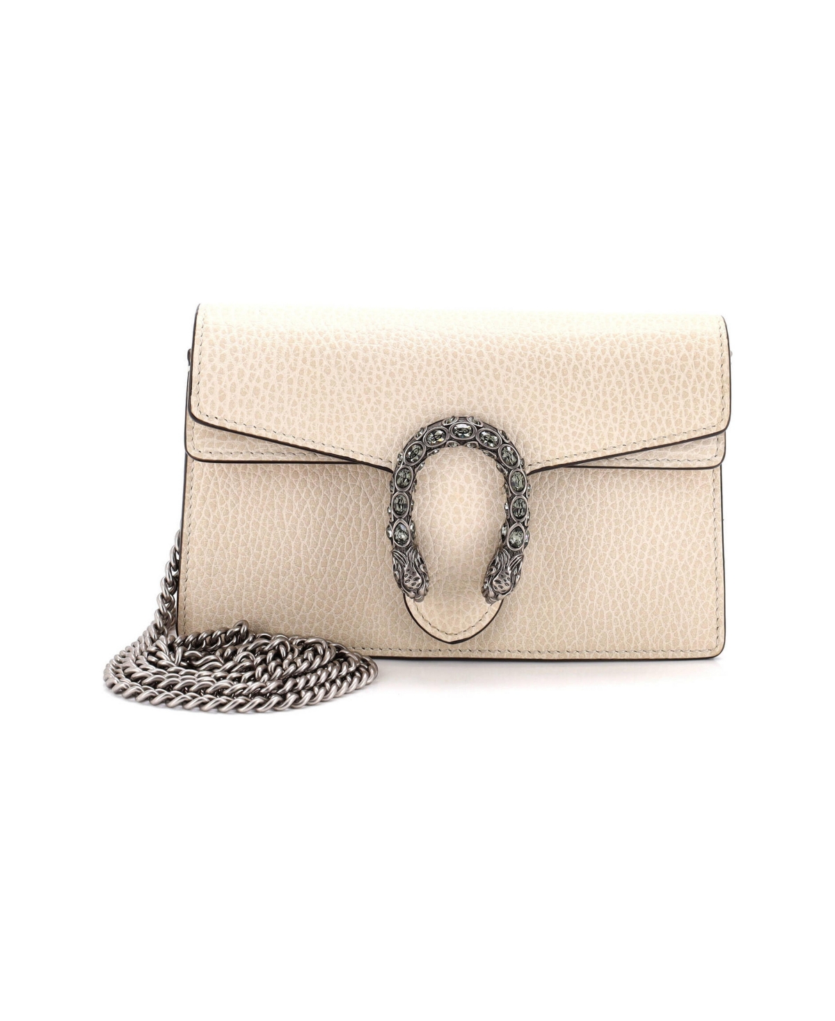 Pre-Owned Gucci Super Mini Dionysus Bag Leather - White