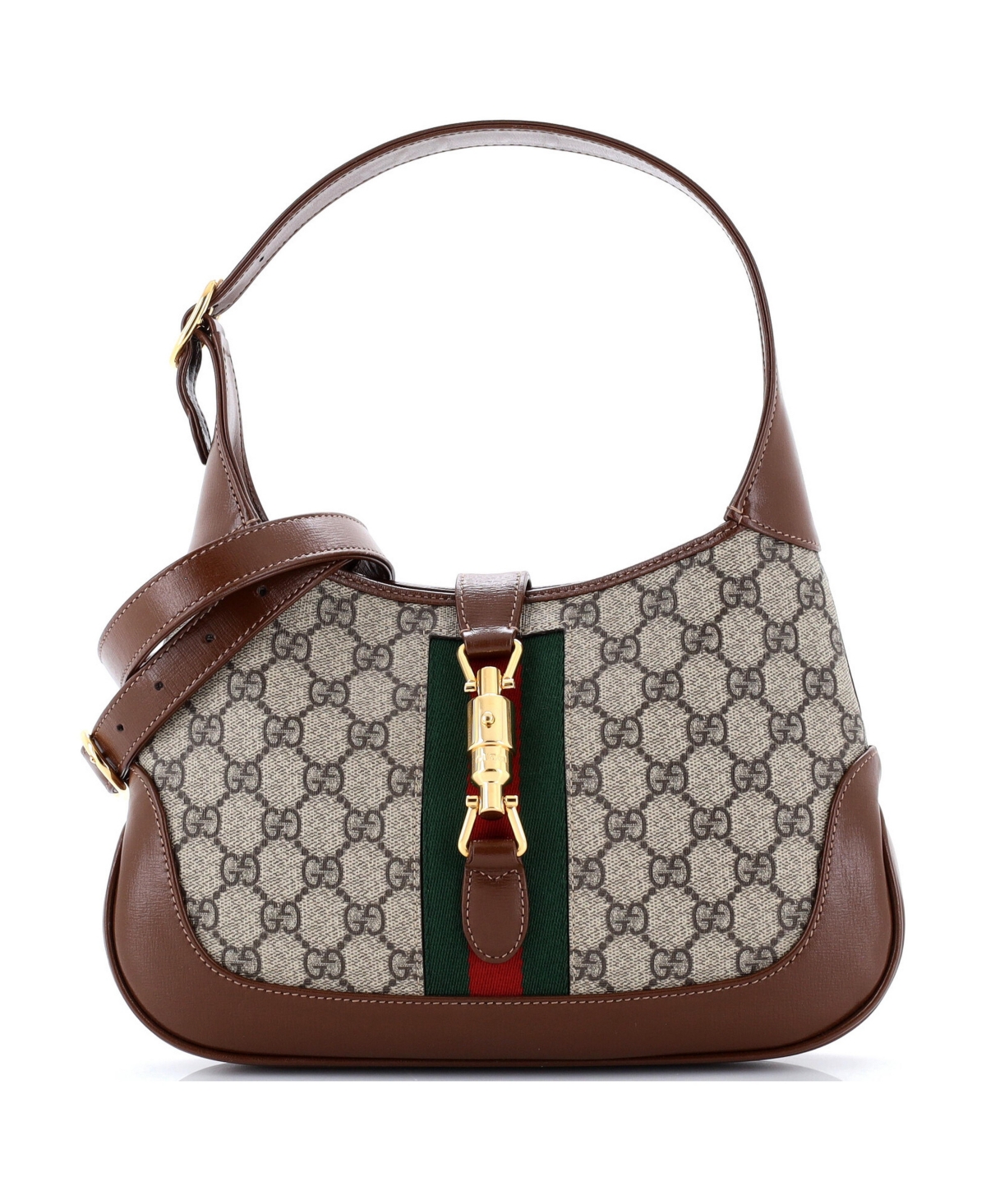 Pre-Owned Gucci Small Jackie 1961 Hobo Gg Coated Canvas - Brown
