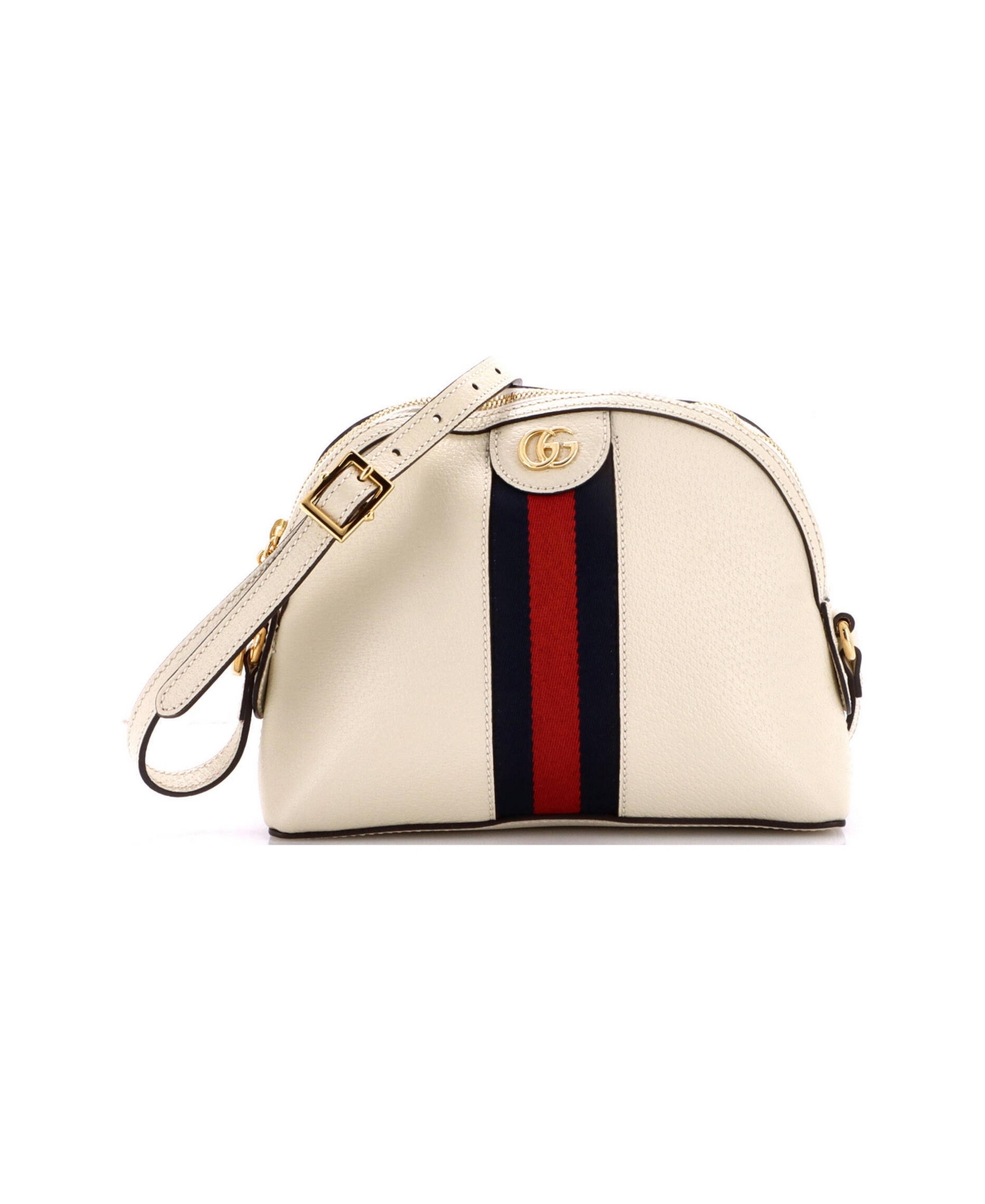 Pre-Owned Gucci Small Ophidia Dome Shoulder Bag Leather - White