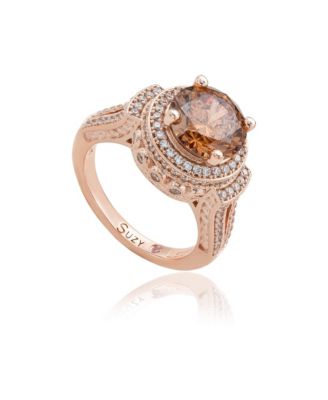 Cubic Zirconia Round Pave Engagement Ring