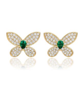 Cubic Zirconia Butterfly Earrings
