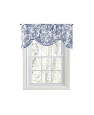 100percentage  Cotton Victoria Park Toile Tie Up Window Valance Includes 2 Looped Ties