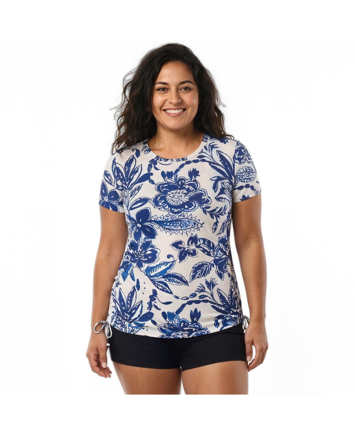 Calypsa Plus Size Adele Swim Top - Blue riveira
