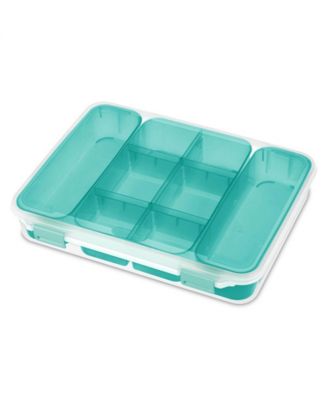 Divided Case Stackable Plastic Small Storage Lidded Container, 18 Pack
