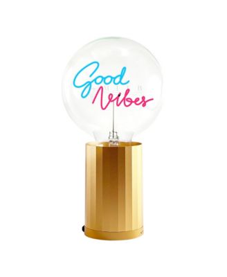 Bulb Good Vibes with Base Table Lamp Portable