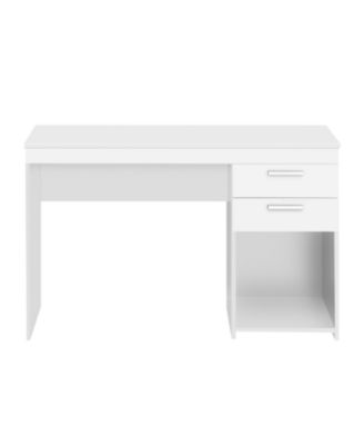 48" Wood Pedestal With Two Drawers Computer Desk