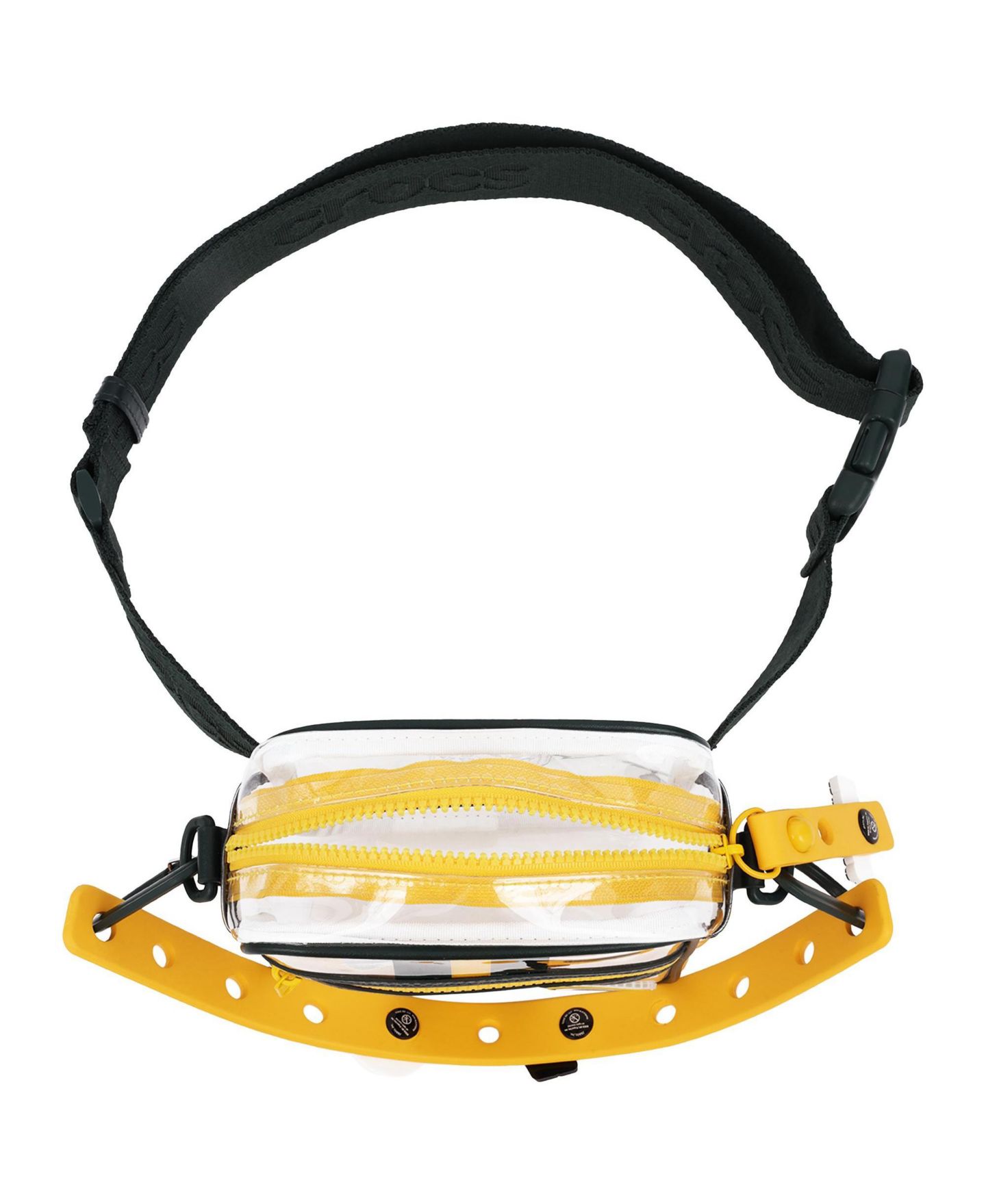 Мужская сумка Crocs Green Bay Packers Clear Stadium Adjustable Crossbody, цвет: Зелёный / Жёлтый — фото 3