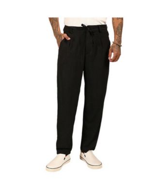 Men's Lightweight Pleated Drawstring Ankle-Length Trousers