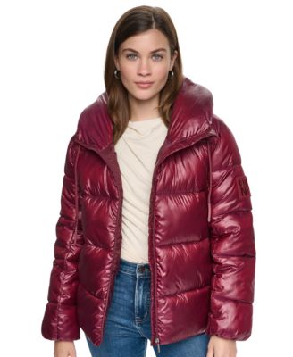 Women's Drama Collar Quilted Puffer Jacket