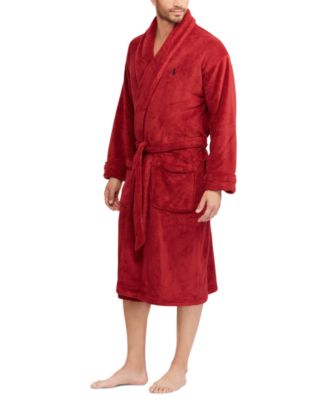 Men's Microfiber Plush Shawl Collar Robe