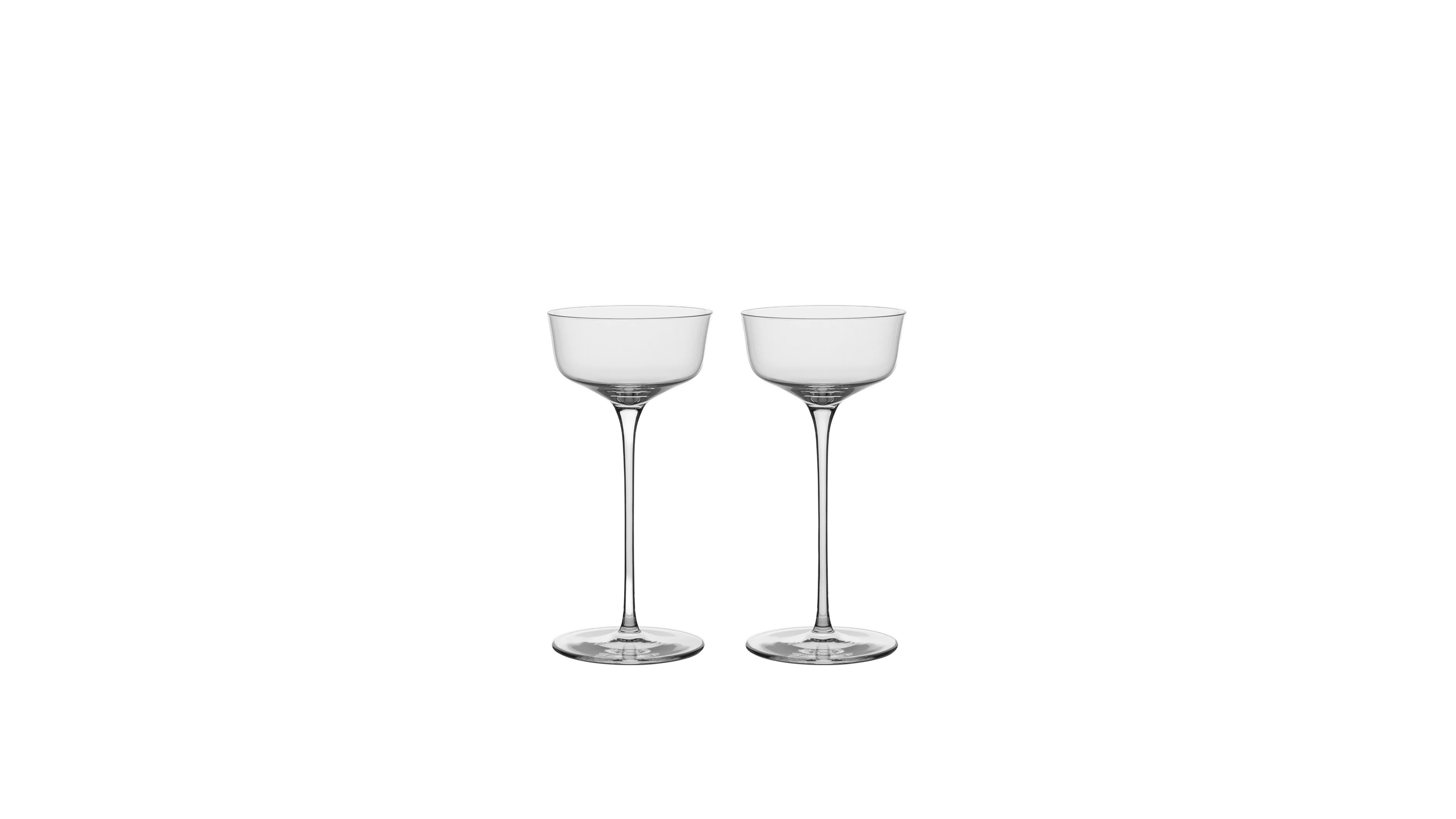 Orrefors Frantzen Nick & Nora Crystal Glasses, Set of 2