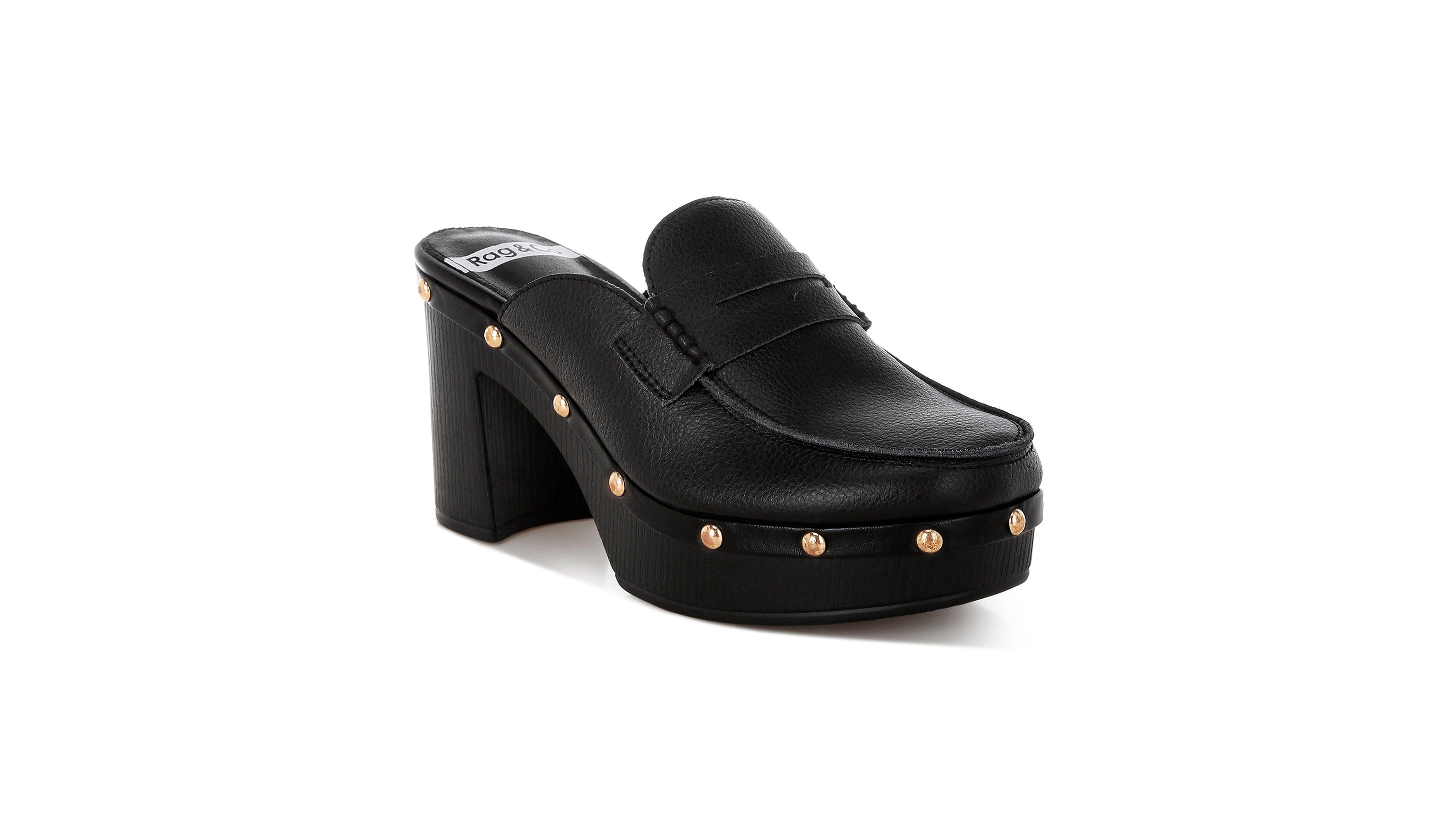 Lyrac Recycled Leather Platform Clogs White