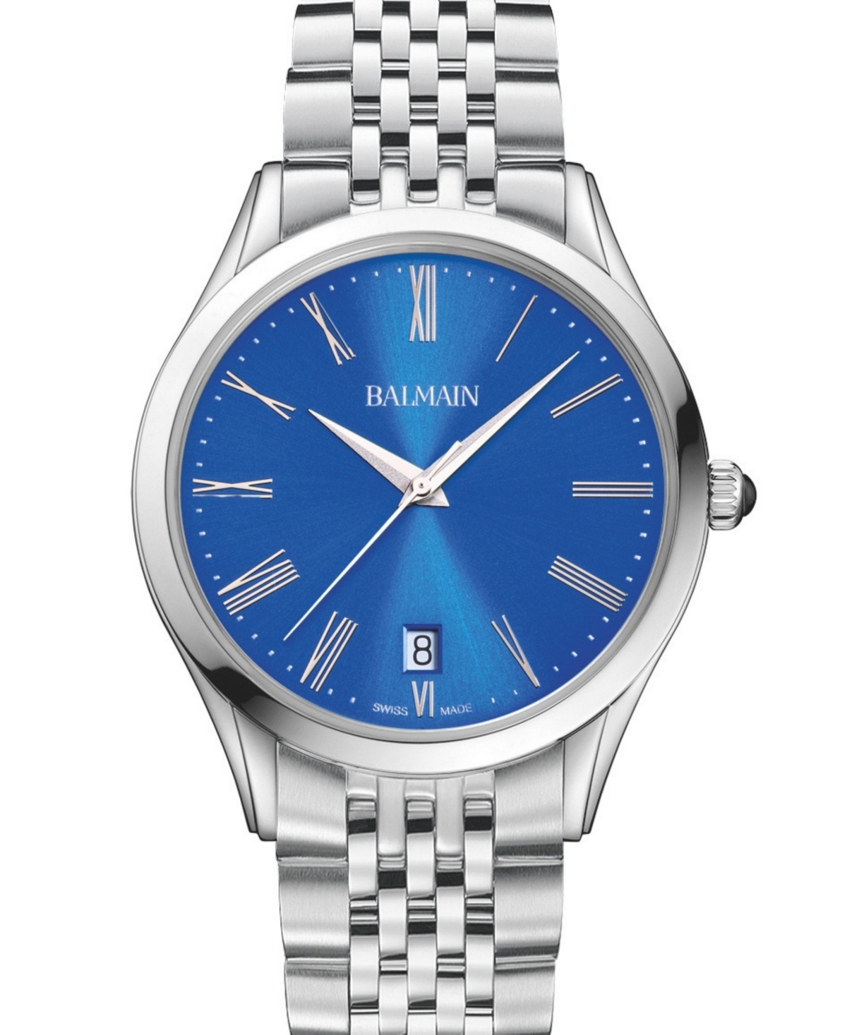 Balmain Men's Swiss Quartz Classic R Sapphire Crystal Silver Stainless Steel Bracelet Watch 41mm