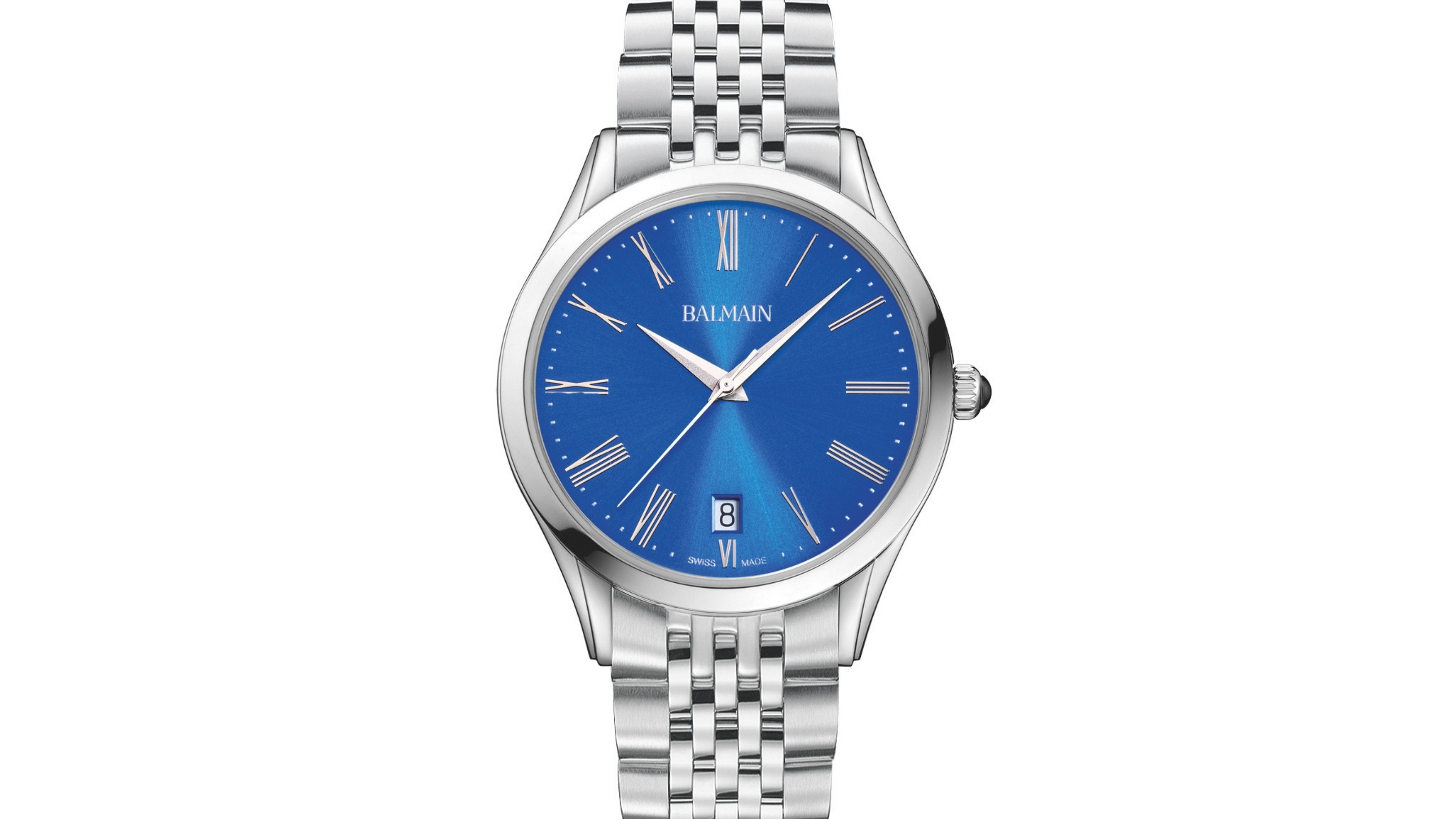 Balmain Men's Swiss Quartz Classic R Sapphire Crystal Silver Stainless Steel Bracelet Watch 41mm