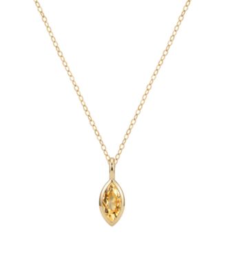Citrine Marquise Cut Bezel Pendant Necklace (1/3 ct. t.w.) in 14k Gold