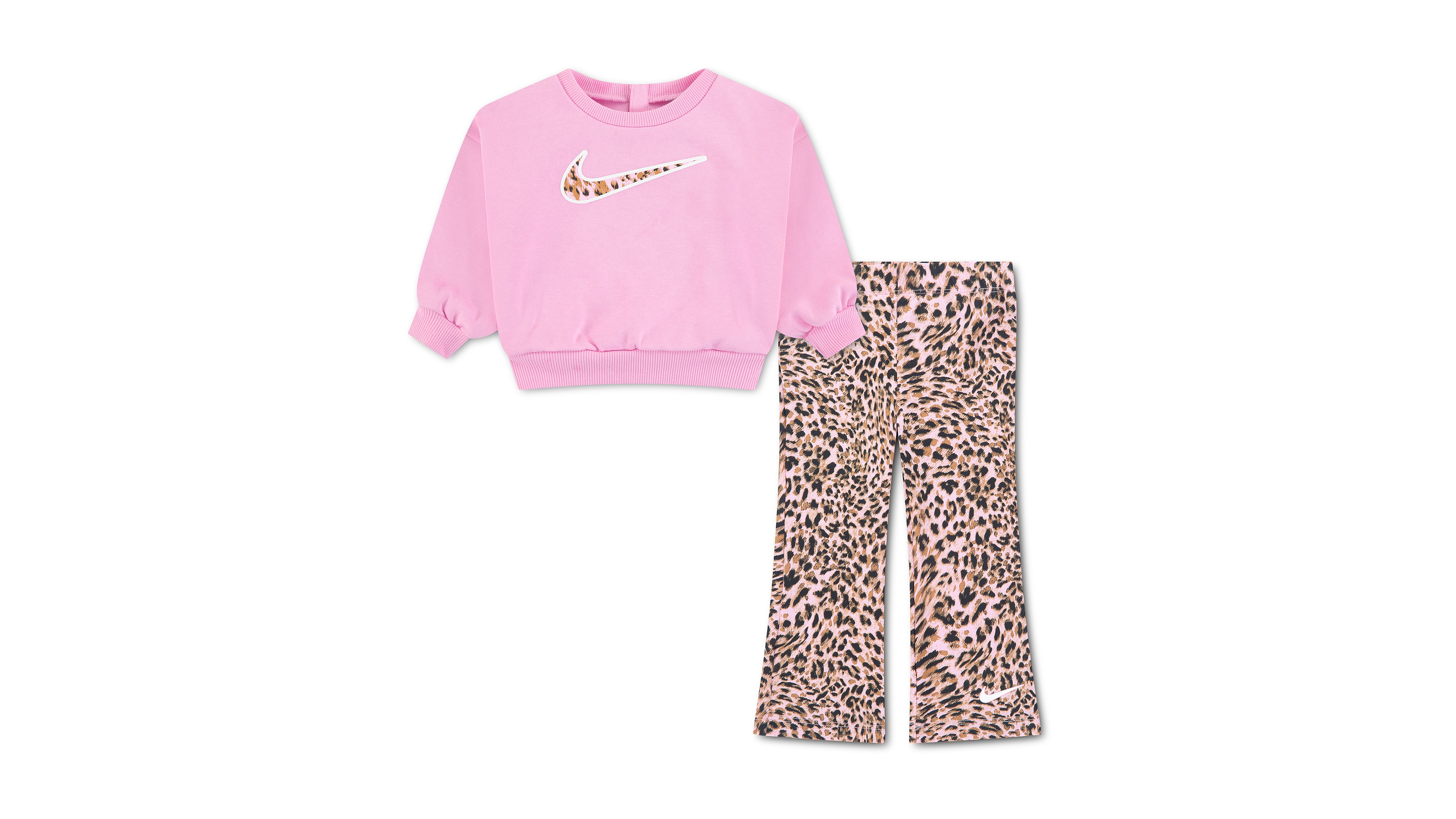 Nike Baby Girls' Crew Top and Dri-fit Printed Flare Leggings, 2-Piece Set