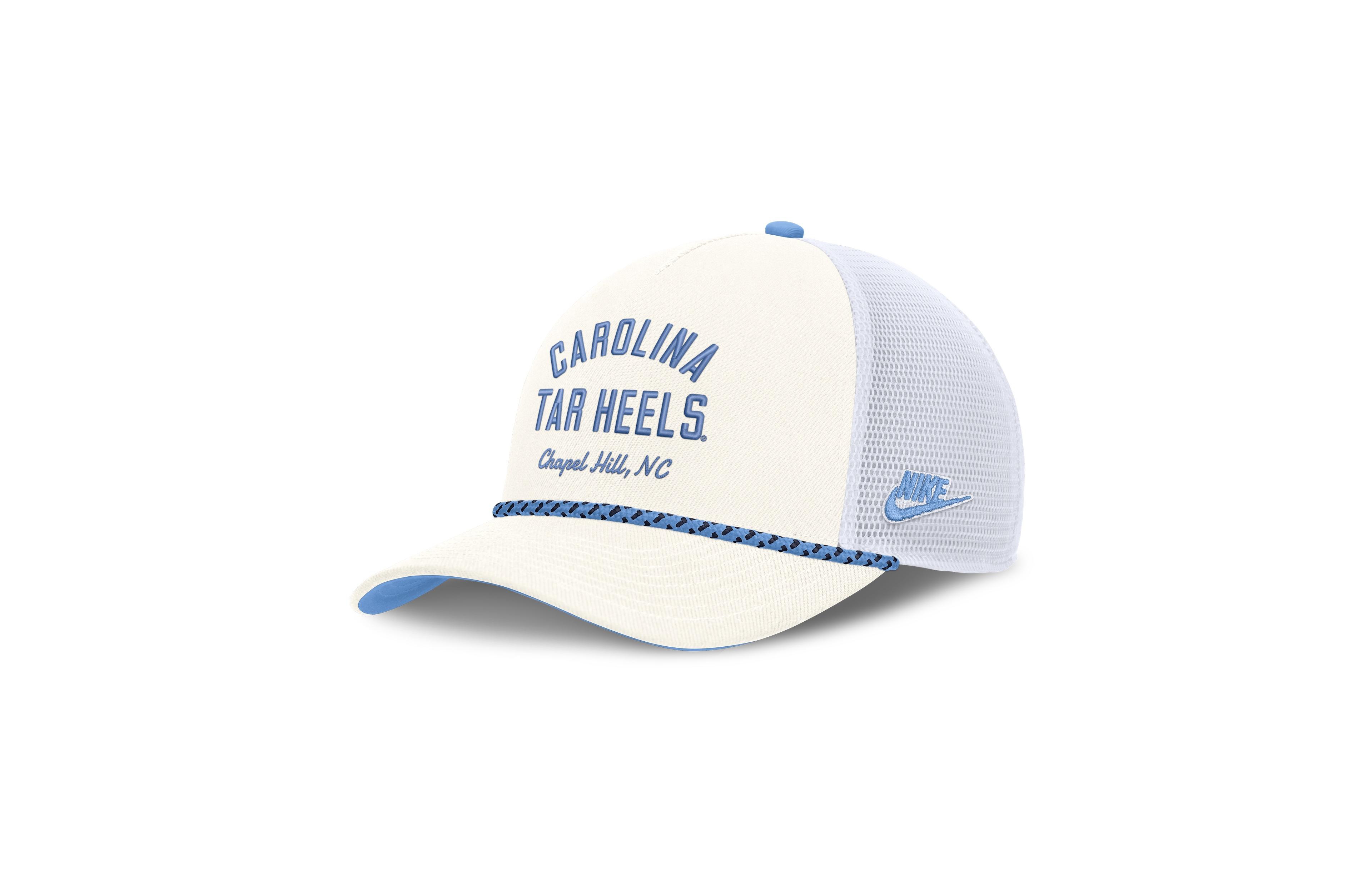 Nike Men's and Women's White North Carolina Tar Heels Mascot Rope Trucker Adjustable Hat
