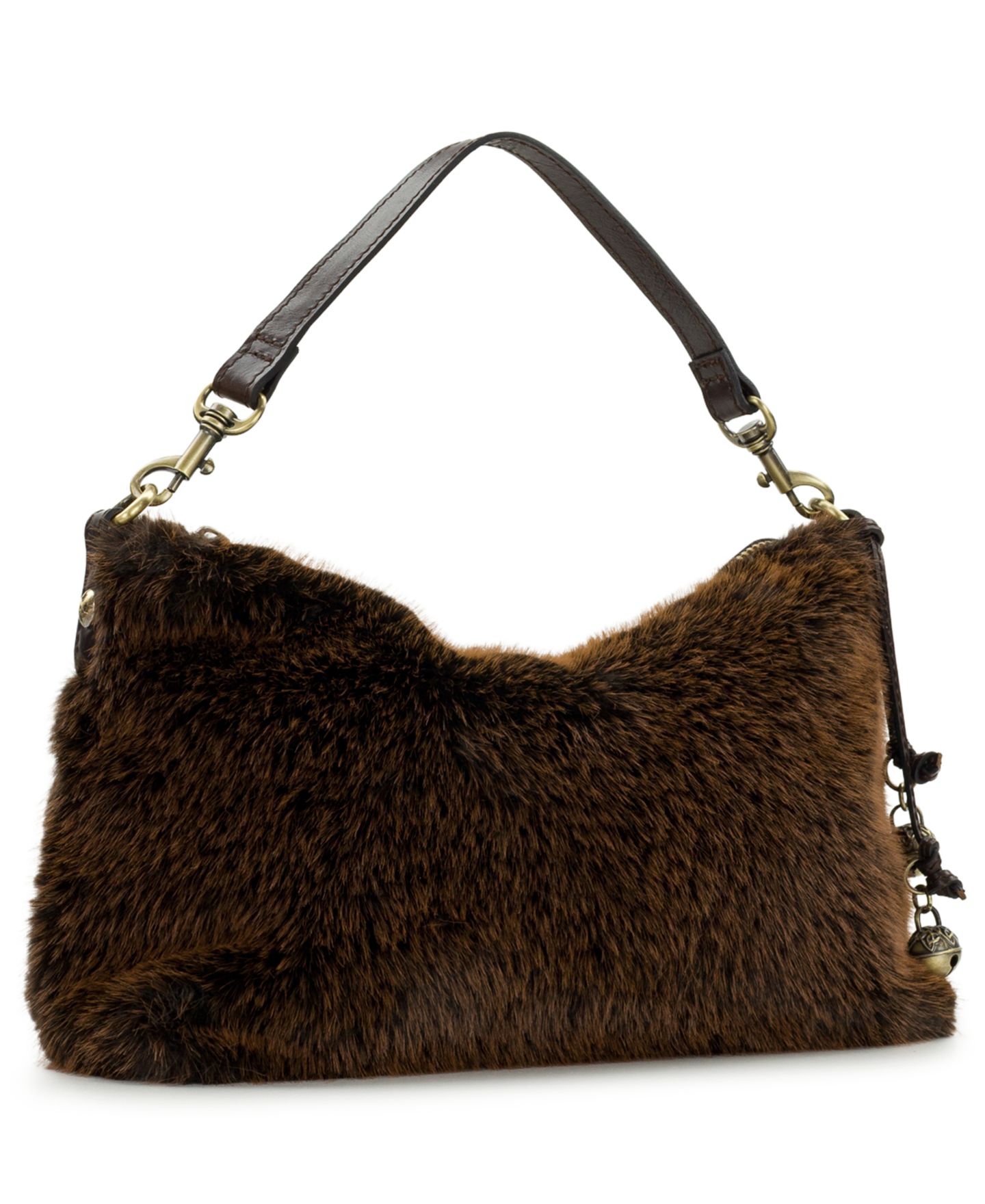 Женская сумка Patricia Nash Small Kolena Faux Fur Shoulder, цвет: Коричневый — фото 3
