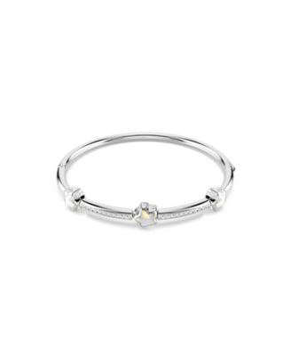 Chroma Silver-Tone Crystal Star Bangle Bracelet