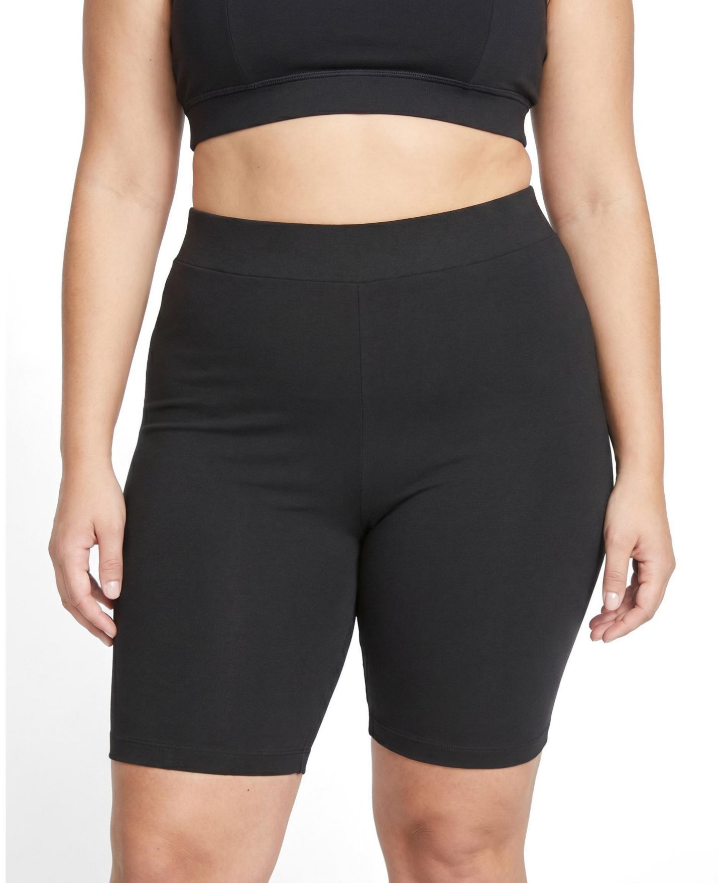 Женские шорты Universal Standard Plus Size Roya Bike Shorts, цвет: Чёрный — фото 1